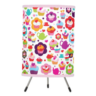 Cute cup cake and tea pot tripod lamp