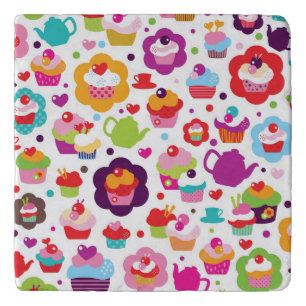 Cute cup cake and tea pot trivet