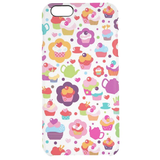 Cute cup cake and tea pot uncommon iPhone case (Back)