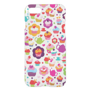 Cute cup cake and tea pot iPhone SE/8/7 case