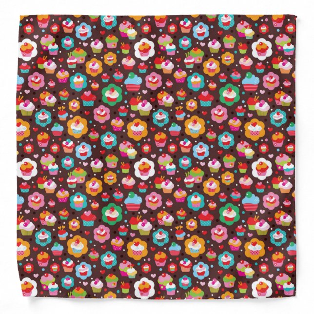 Cute Cup Cake Pattern Bandana (Front)