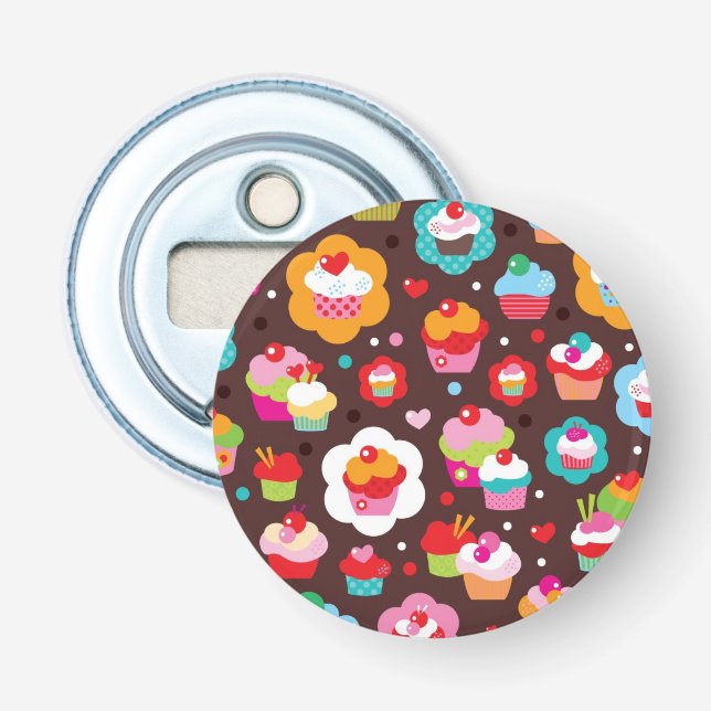 Cute Cup Cake Pattern Bottle Opener (Front)
