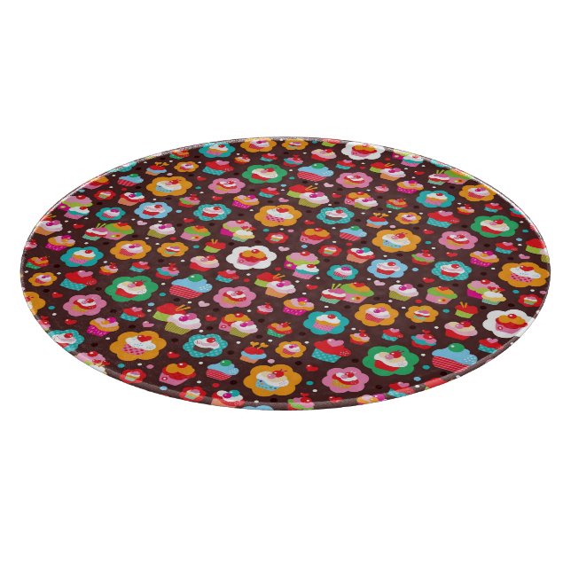 Cute Cup Cake Pattern Cutting Board (Corner)