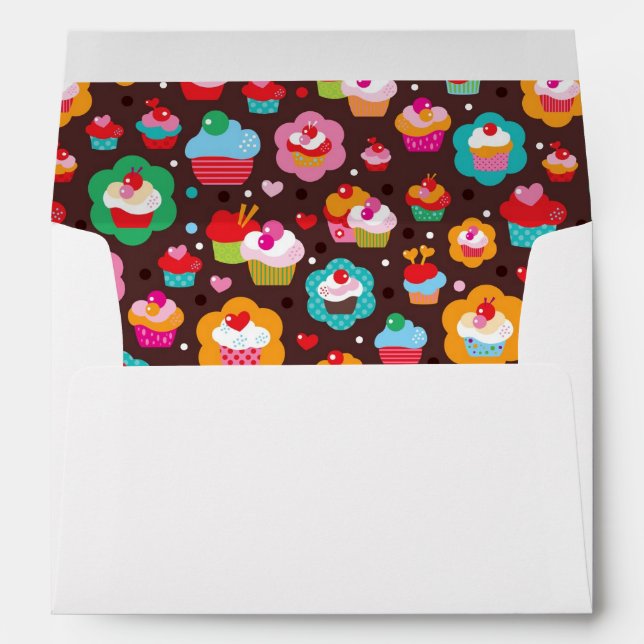 Cute Cup Cake Pattern Envelope (Back (Bottom))
