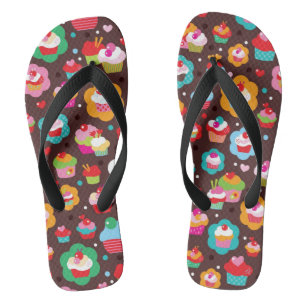 Cute Cup Cake Pattern Flip Flops
