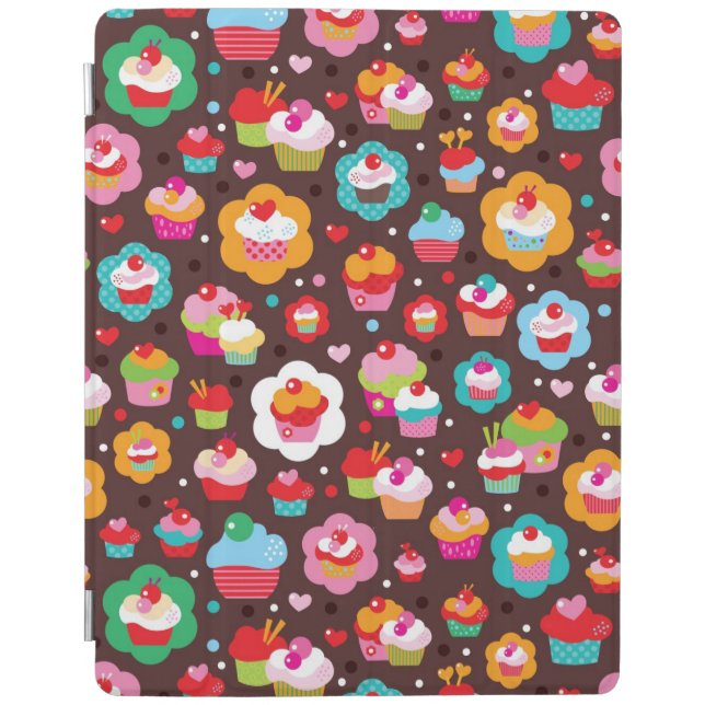 Cute Cup Cake Pattern iPad Smart Cover (Front)