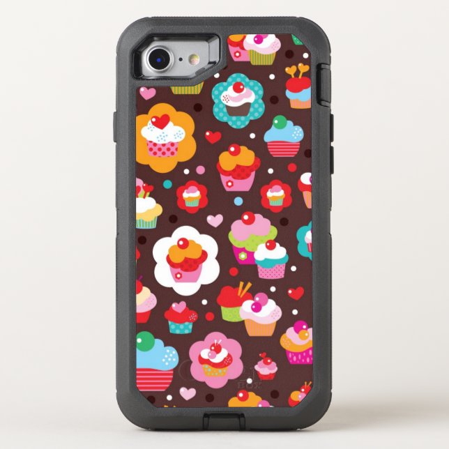 Cute Cup Cake Pattern Otterbox iPhone Case (Back)