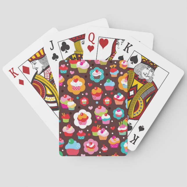 Cute Cup Cake Pattern Poker Cards (Back)