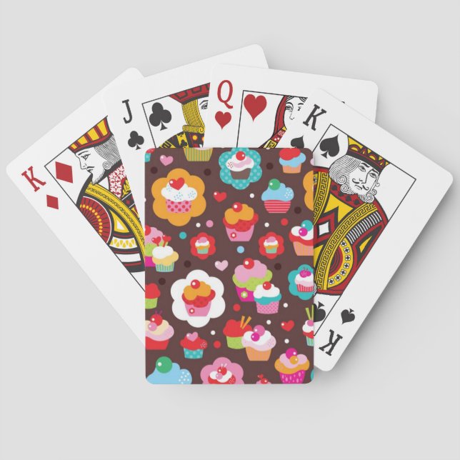 Cute Cup Cake Pattern Poker Cards (Back)