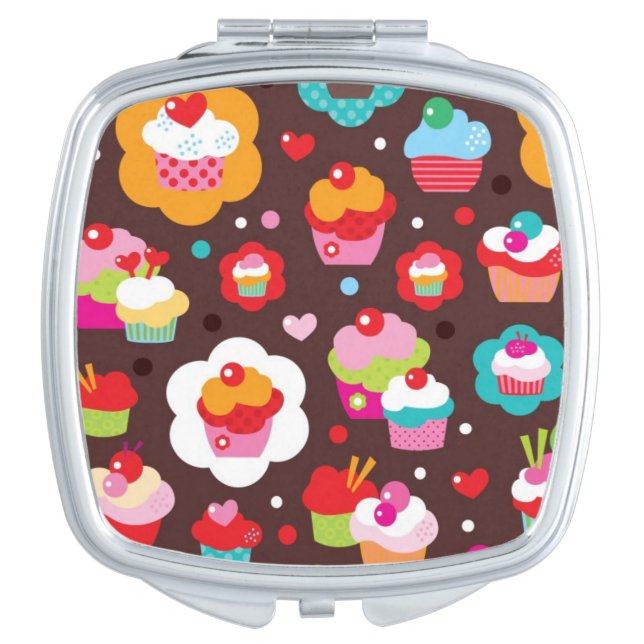 Cute Cup Cake Pattern Vanity Mirror (Front)
