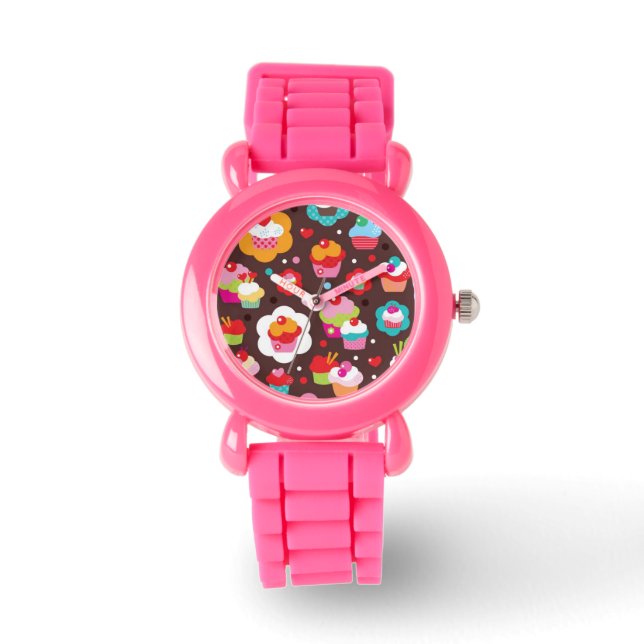 Cute Cup Cake Pattern Watch (Front)