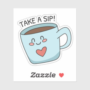 Cute cup love drawing sticker