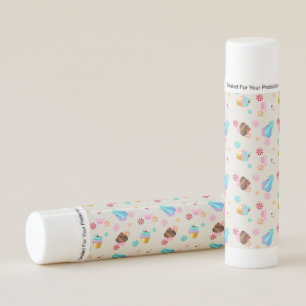 Cute Cupcake and Candy Pattern for Birthday Party Lip Balm