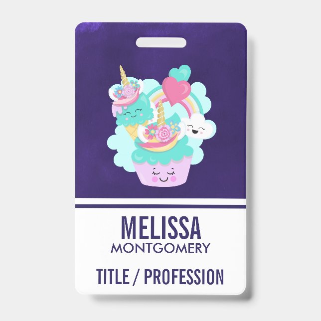 Cute Cupcake and Happy Ice Cream Badge (Front)
