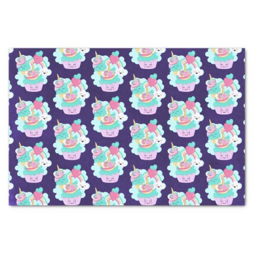 Cute Cupcake and Happy Ice Cream Pattern Tissue Paper