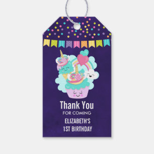 Cute Cupcake and Happy Ice Cream Thank You Gift Tags
