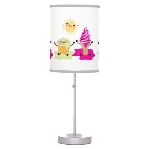 Cute Cupcake and Ice Cream Melting in the Sun Table Lamp