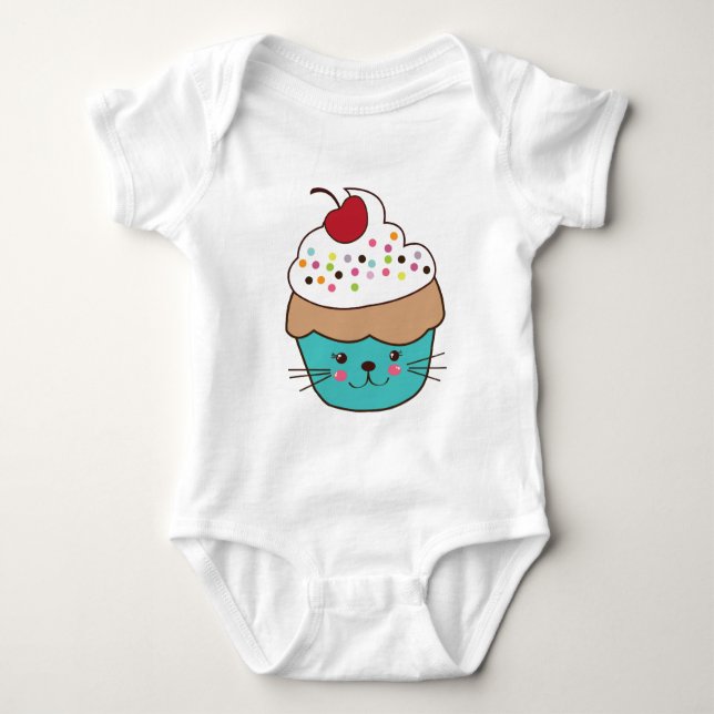 Cute Cupcake Baby Jumper Baby Bodysuit (Front)