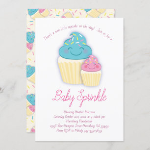 Cute Cupcake Baby Sprinkle Shower Invitation