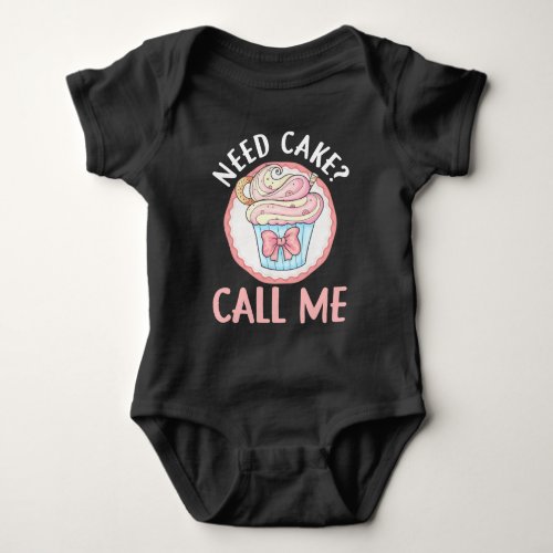 Cute Cupcake Baker Humor Bakery Pastry Chef Baby Bodysuit