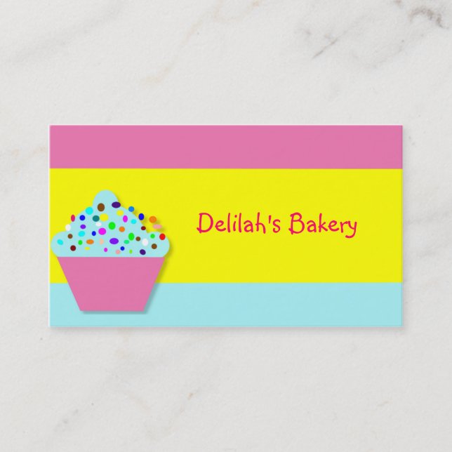 Cute Cupcake Bakery Business Cards (Front)