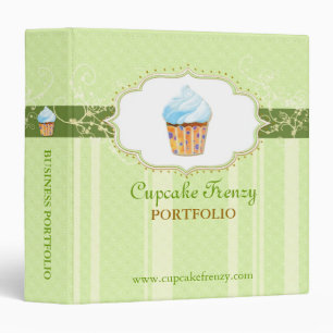 Cute Cupcake Bakery Business Logo Portfolio Binder