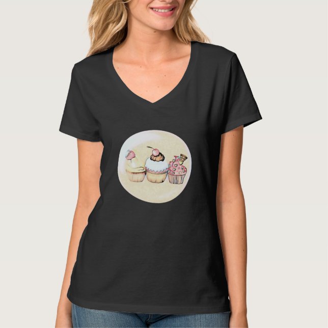 Cute Cupcake Bakery Cake Baking T-Shirt (Front)