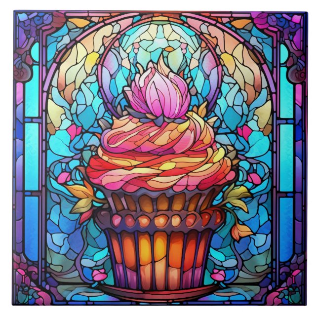 cute cupcake bakery kitchen  ceramic tile (Front)