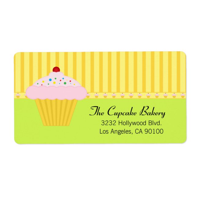Cute Cupcake Bakery Label (Front)