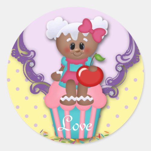 Cute Cupcake Bakery Love Baby Shower Kids Sticker