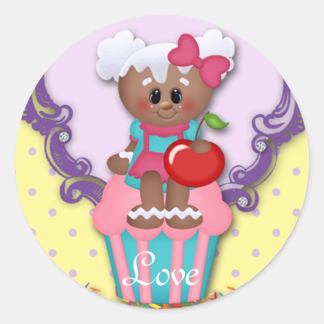Cute Cupcake Bakery Love Baby Shower Kids Sticker (Front)