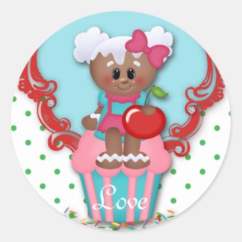Cute Cupcake Bakery Love Baby Shower Kids Sticker by BabyDelights at Zazzle