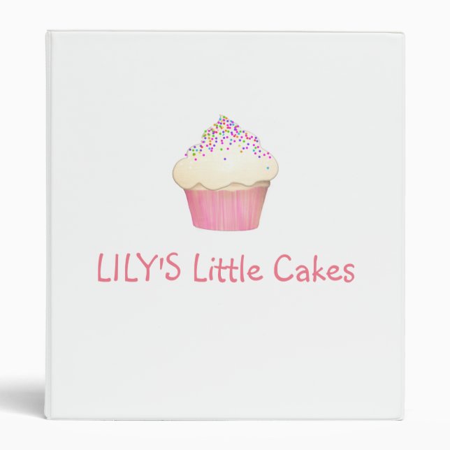 Cute Cupcake Bakery Pastery Chef 3 Ring Binder (Front)