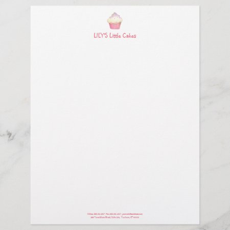 Cute Cupcake Bakery Pastery Chef Letterhead