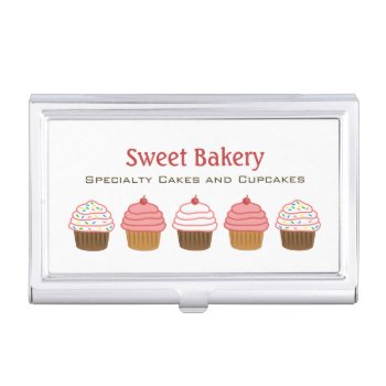 Cute Cupcake Bakery Pastry Chef Business Card Case by whimsydesigns at Zazzle
