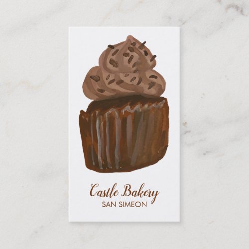 CUTE CUPCAKE Bakery Pastry Chef Modern Chocolate Business Card