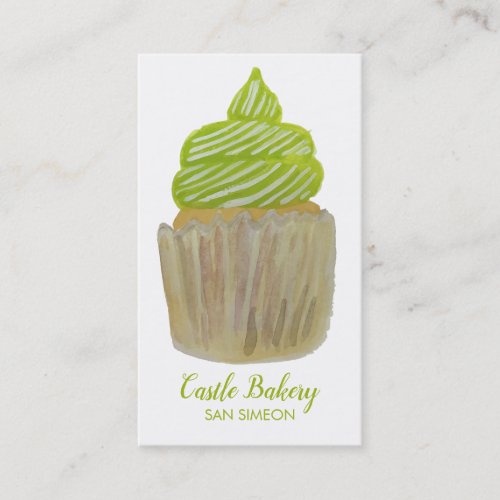 CUTE CUPCAKE Bakery Pastry Chef Modern Lime Business Card