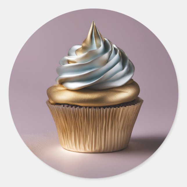 Cute Cupcake Bakery Round Sticker Pastry Chef (Front)