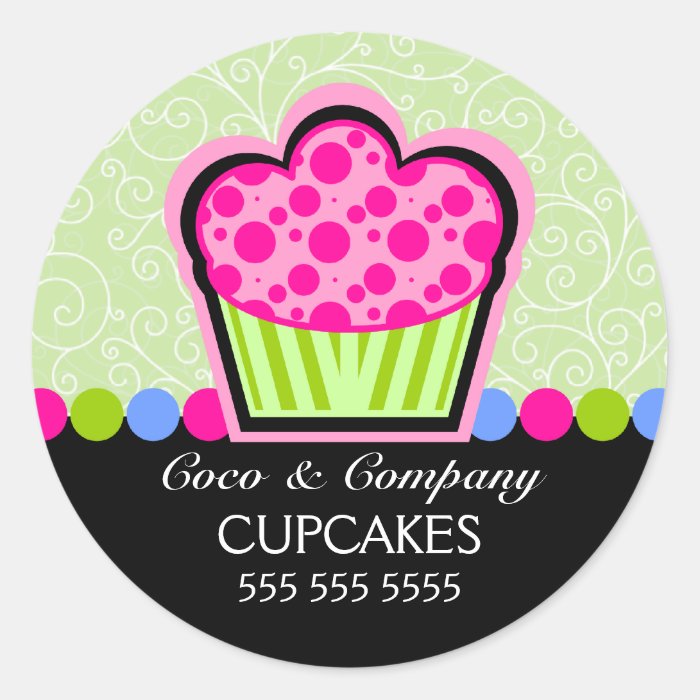 Cute Cupcake Bakery Stickers