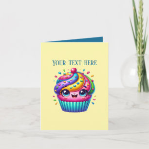 Cute cupcake bakery vendors customizable card