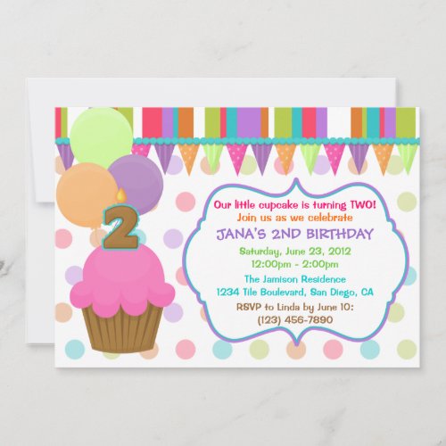 Cute Cupcake Birthday Invitation [two]