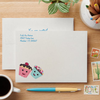 Cute Cupcake Birthday Party Envelopes