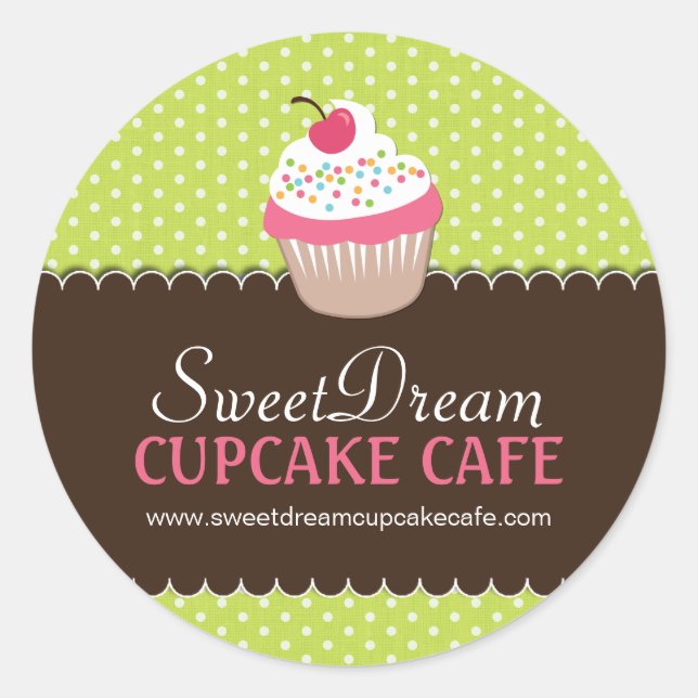 Cute Cupcake Box or Jar Stickers (Front)