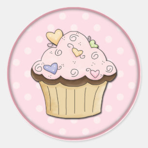 Cute Cupcake Classic Round Sticker