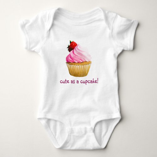 cute cupcake design baby bodysuit