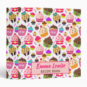 Cute Cupcake Dessert and Recipe 3 Ring Binder