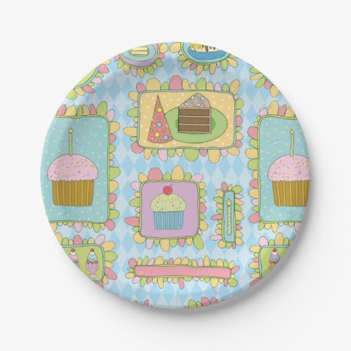 Cute Cupcake Dessert Birthday Party Paper Plates