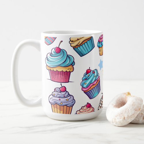 Cute Cupcake Dessert Pattern Coffee Mug