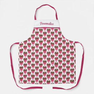 Cute Cupcake Dessert Pattern Women's Cooking Apron