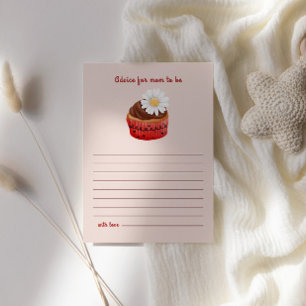 Cute Cupcake Flowers Baby Shower Advice For Mom Enclosure Card